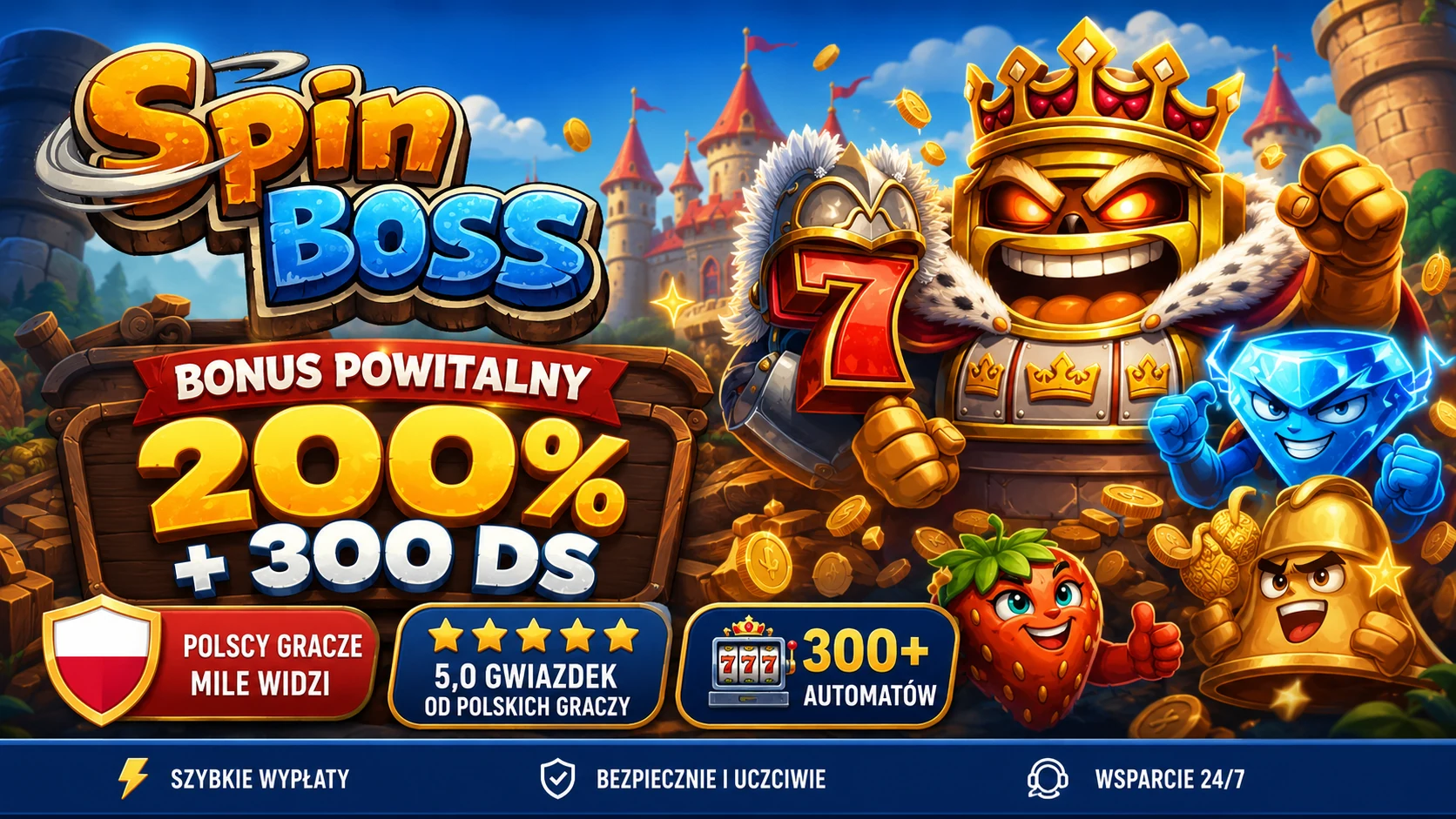 Spinboss Kasyno — bonus powitalny 200% do zł12,500 + 300 darmowych spinów dla polskich graczy